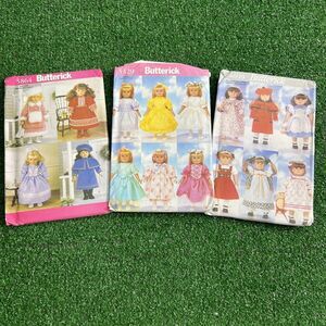 Lot Of‎ 3 Butterick Doll Clothing Patterns #5864 #5329 #4699 Uncut